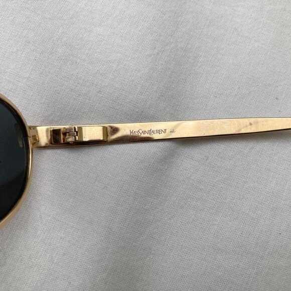 Yves Saint Laurent Women Sunglasses  y101 130 Vintage Gold Oval Frame - Picture 14 of 17